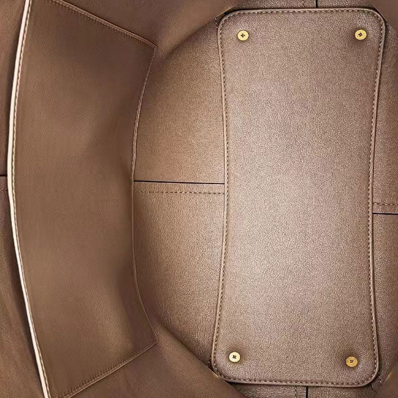Multifunctional Tote For Women Commuter Genuine Leather Crossbody Bucket Handbag