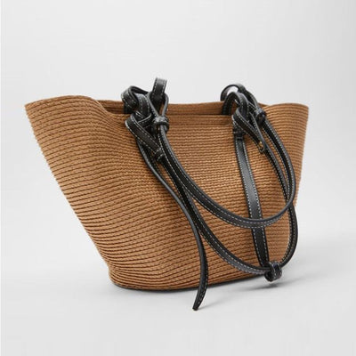 Large Straw Tote For Women Vacation Beach Shoulder Bag