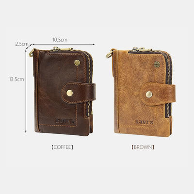 Genuine Leather Anti-theft Retro Wallet With Chain