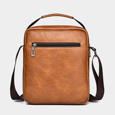 Portable Messenger Bag For Men Business Vegan Leather Shoulder Bag