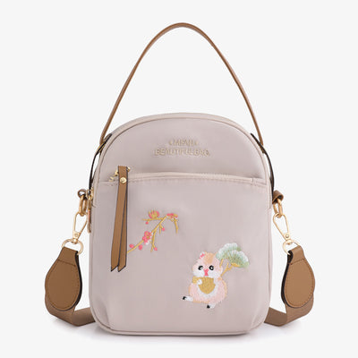 Squirrel Embroidery Oxford Phone Bag For Women Lightweight Crossbody Bag