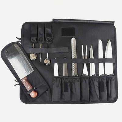 Chef Knife Roll Bag Kitchen Utensil Organizer Padded and Holds Handbag
