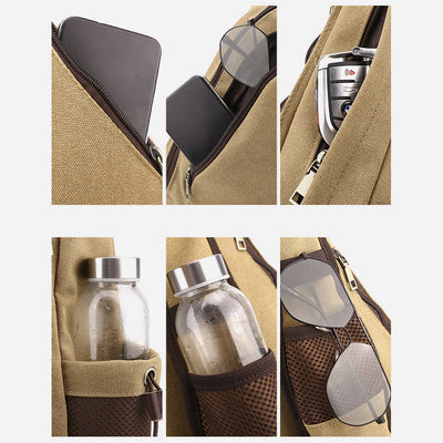 Multifunctional Cycling Purse For Men Large Capacity Canvas Sling Bag