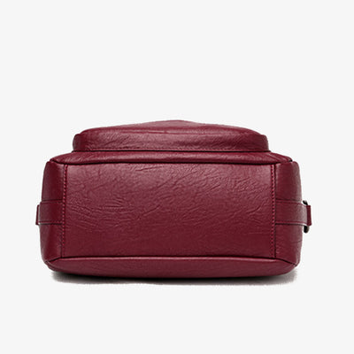 Double Compartment Crossbody Bag For Women Simple Elegant Leather Purse