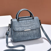 Crocodile Print Vegan Leather Purse For Women Classic Solid Handbag