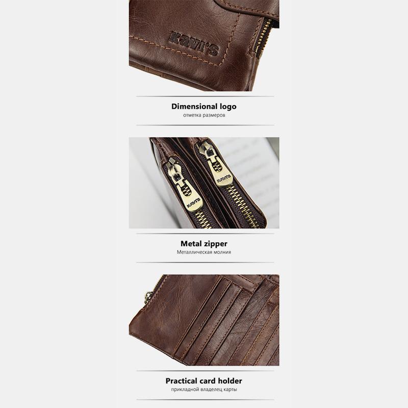 Genuine Leather Anti-theft Retro Wallet With Chain