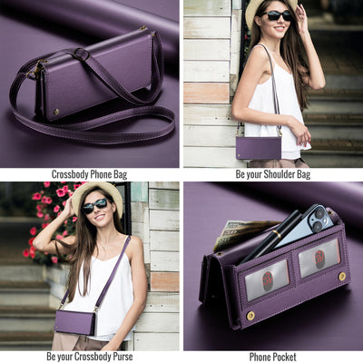 Crossbody Zipper Wallet Cell Phone Purse Phone Bag fit 6.7inch Phone