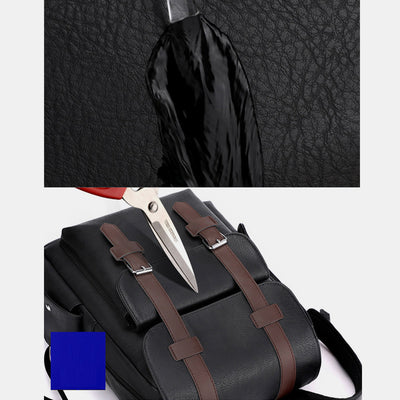 Leather Backpack for Men Women Laptop Bag Travel School Shoulder Rucksack