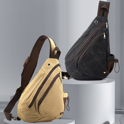 Multifunctional Cycling Purse For Men Large Capacity Canvas Sling Bag