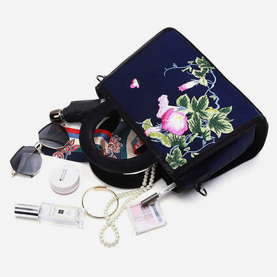 Ethnic Style Tote Floral Embroideried Crossbody Bag For Women