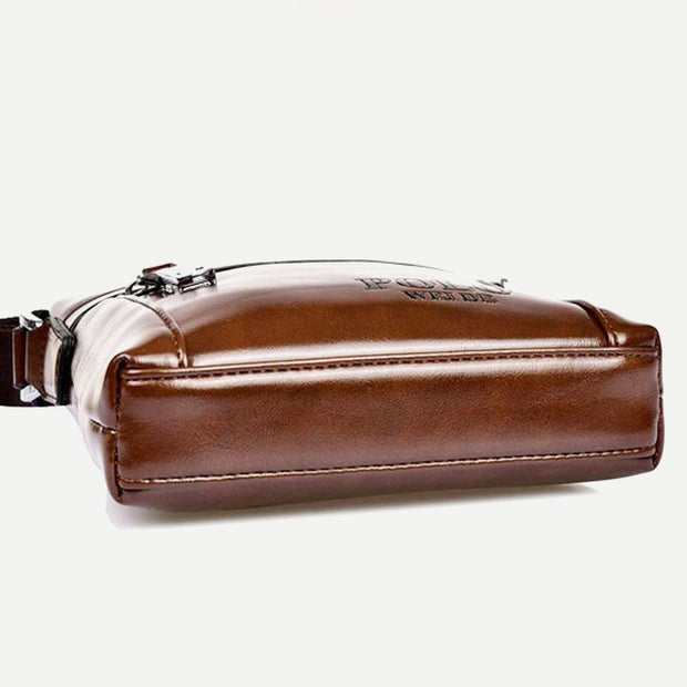 Men's PU Leather Shoulder Bag Business Crossbody Bag Messenger Bag