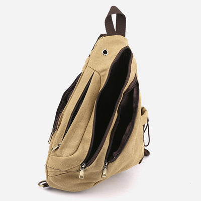 Multifunctional Cycling Purse For Men Large Capacity Canvas Sling Bag