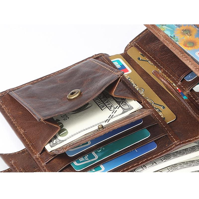 Large Capacity RFID Multi-Slot Vintage Wallet