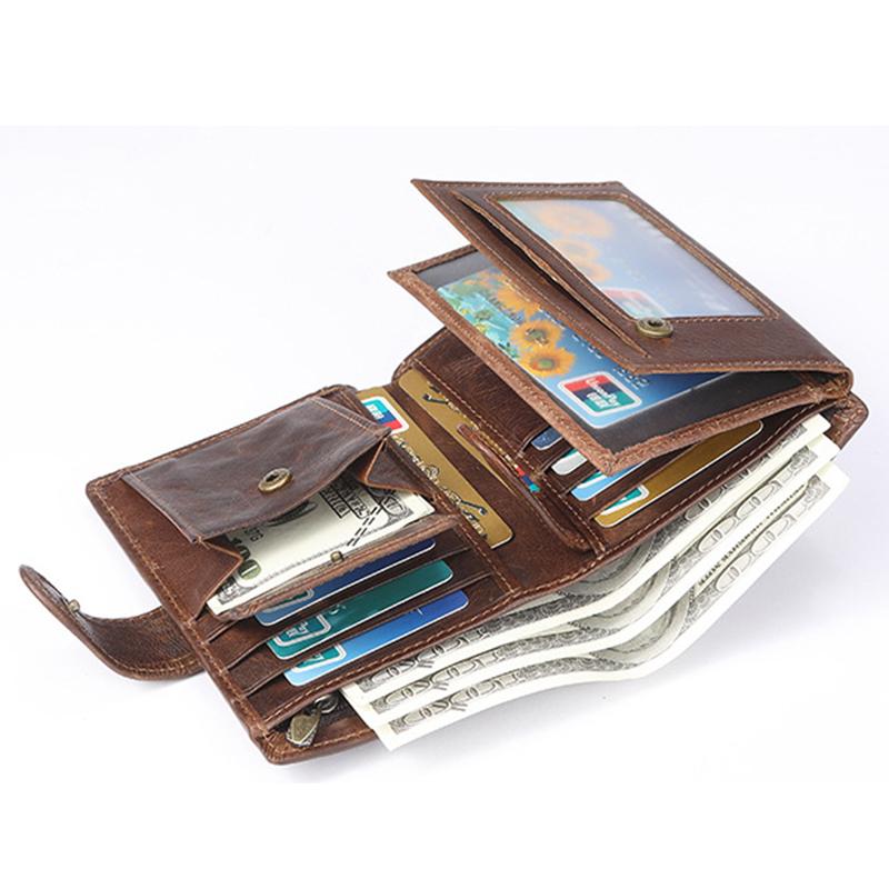 Large Capacity RFID Multi-Slot Vintage Wallet