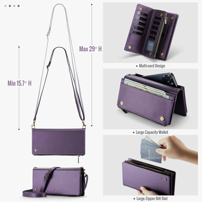 Crossbody Zipper Wallet Cell Phone Purse Phone Bag fit 6.7inch Phone