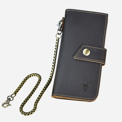 Long Wallet With Chain Large Capacity Money Clip For Men