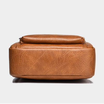 Portable Messenger Bag For Men Business Vegan Leather Shoulder Bag