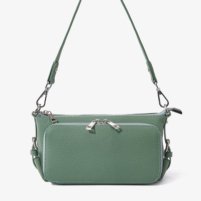 Double Compartment Underarm Phone Bag For Dating Crossbody Leather Purse