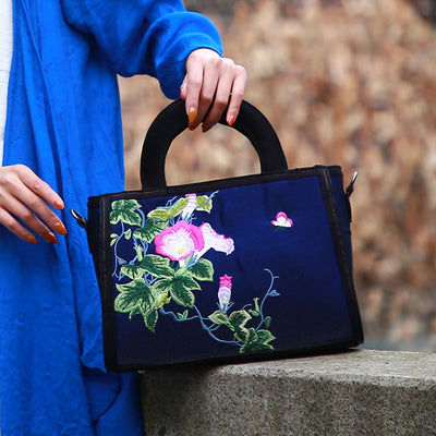 Ethnic Style Tote Floral Embroideried Crossbody Bag For Women