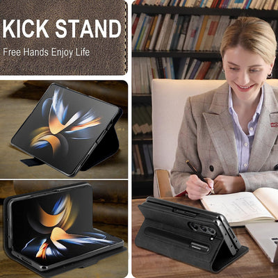 Samsung Fold Series Phone Case Magnetic Stand Foldable Card Case