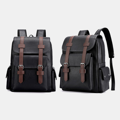 Leather Backpack for Men Women Laptop Bag Travel School Shoulder Rucksack