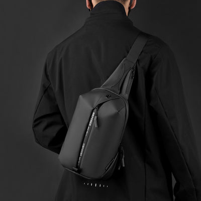 Large Chest Bag For Men Center Open Nylon Crossbody Bag