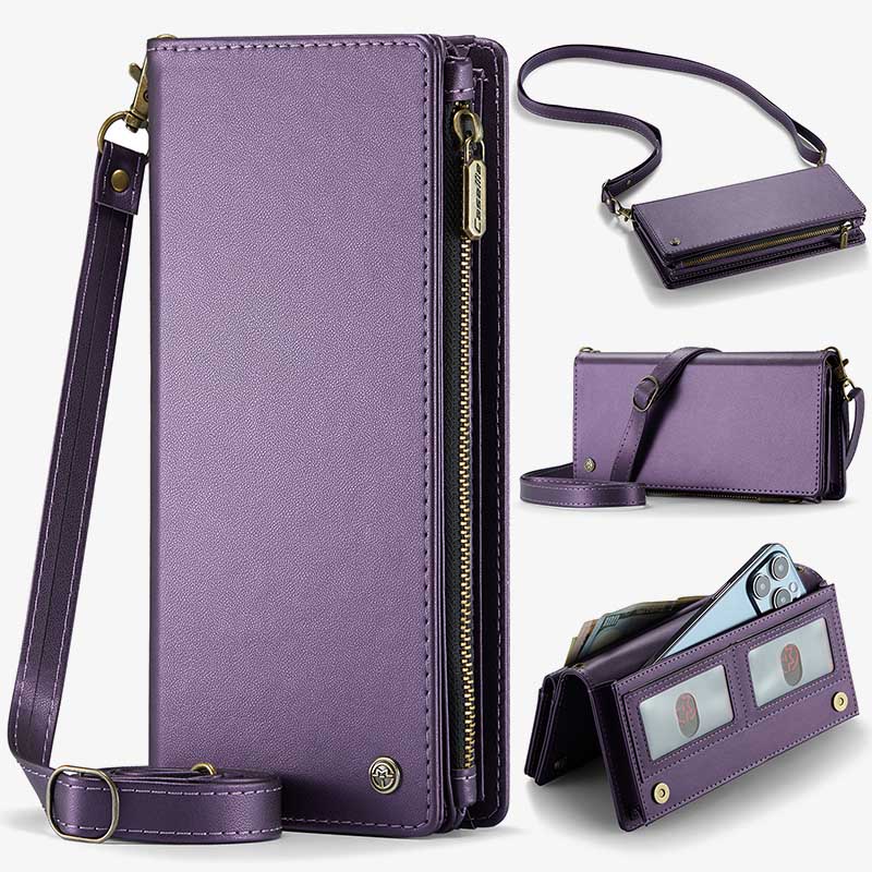 Crossbody Zipper Wallet Cell Phone Purse Phone Bag fit 6.7inch Phone