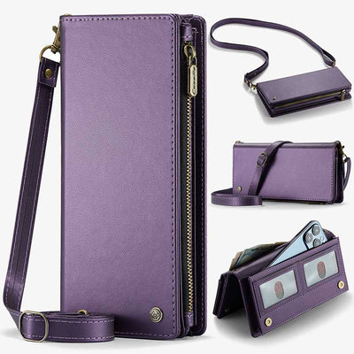 Crossbody Zipper Wallet Cell Phone Purse Phone Bag fit 6.7inch Phone