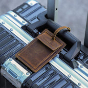 Retro Leather Airtag Holder Luggage Tag