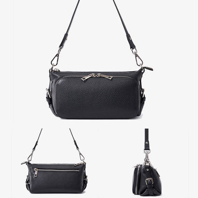 Double Compartment Underarm Phone Bag For Dating Crossbody Leather Purse